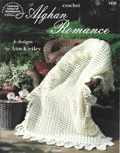 Folleto de patrones de crochet-ROMANCE AFGANO de Ann Kirtley-6 diseños - Imagen 1 de 2