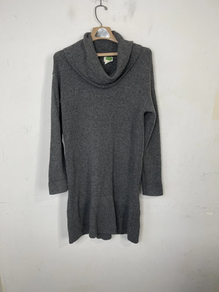 Vestido Suéter Anthropologie Mujer Gris Medio Lana Alpaca Cachemira Acogedor Elástico Foto 1 de 4