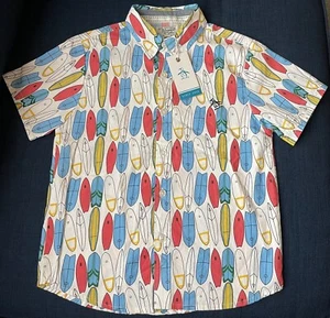 NWT Original Penguin Munsingwear Junior Boys Surfboard Print Button Shirt Sz 5Y - Picture 1 of 5