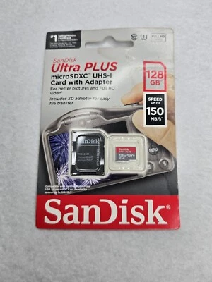 SanDisk Ultra PLUS 128GB MicroSDXC Card With Adapter - Image 1 of 2
