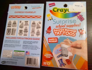 2 NEW CRAYOLA surprise secret reveal tattoo packs 32 ct each apply to reveal - Picture 1 of 1