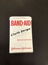 Vintage Johnson & Johnson Band-Aid Metal Box Tin  Cloth Strips 1950s