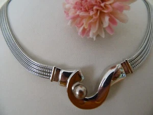 Pierre Lang schönes silberfarbenes Magnetcollier ca. 44/45,5 cm  gut erhalten - Bild 1 von 3
