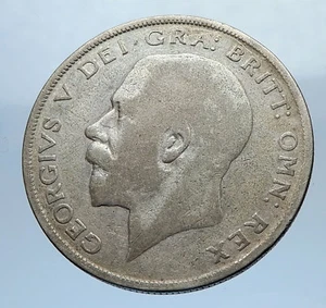 1923 Great Britain United Kingdom UK King GEORGE V Silver Half Crown Coin i69470 - Picture 1 of 3