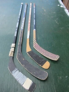 VINTAGE Set of 4 Vintage Wooden Hockey Stick Sticks CCM TITAN SHER-WOOD KOHO - Picture 1 of 6