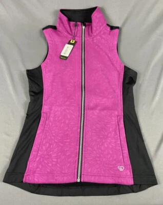 Straight Down Golf Vest Womens Shelby FZ XS Purple Navy Polyester NWT MSRP $90 - Image 1 of 4