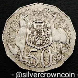 Australia 50 Cents 1971. KM#68. Half Dollar coin. Kangaroo & Emu. Coat Of Arms. - Picture 1 of 7