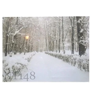 40×30×1.5CM CHRISTMAS DECORATION LIGHT UP LED CANVAS WALL ART PICTURE XMAS GIFT - Picture 1 of 1