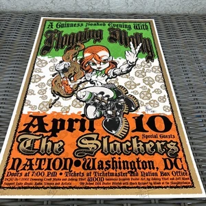 Flogging Molly The Slackers 2002 Poster Nation Washington DC Drowning Creek S/N - Picture 1 of 7