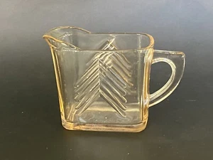 Pink Depression Glass Creamer 1930s Hazel Atlas Chevron Pattern - Picture 1 of 3
