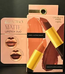 NEW Ellen Tracy Matte Professional Lipstick Duo Champagne & Deep Rose 7g - Picture 1 of 2