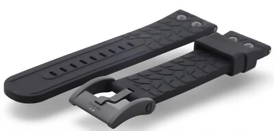 NUEVO 24mm Genuino TW Acero Negro Goma Reloj Correa y Hebilla - TW14 Foto 1 de 4