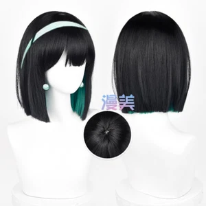 Alien Stage Sua Anime Cosplay Hairpiece Black Wig Short Hair Periwig Cartoon - Picture 1 of 7