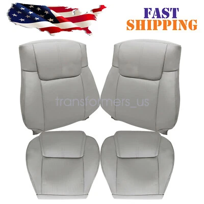 Cubierta de asiento de cuero inferior y superior 4 piezas apta para Jeep Commander 2007 - gris Foto 1 de 4