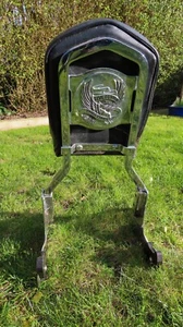Vintage Harley Davidson Passenger Backrest Sissy "LIVE TO RIDE / RIDE TO LIVE " - Picture 1 of 8