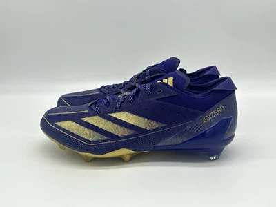 Adidas Adizero Electric Men's Size 12 Football Cleats Purple Gold JH8635 - Image 1 of 4