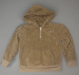 Champion Corduroy High Pile Hoodie Youth Size 6 Nordstrom Rack Preppy Cozy Tan - Picture 1 of 7