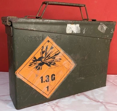 Military Metal Ammunition Ammo  Box Container Vintage Original Army Tool Box - Image 1 of 4