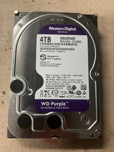 Western Digital Purple 4TB Internal 3.5" Surveillance HDD Hard Drive (WD43PURZ) - Picture 1 of 2