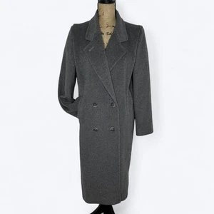 Vtg International Scene Wool Cashmere Coat Womens Sz 9/10 Gray Hungary Oversized - Picture 1 of 17