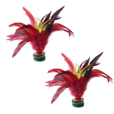 2 Stück 20 cm  Jianzi  Federn Federball Tragbarer Fußtritt Handra4470 - Bild 1 von 4