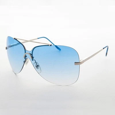 Blau Rahmenlosen Schmetterling Boho Vintage Sonnenbrille - Farrah - Bild 1 von 3