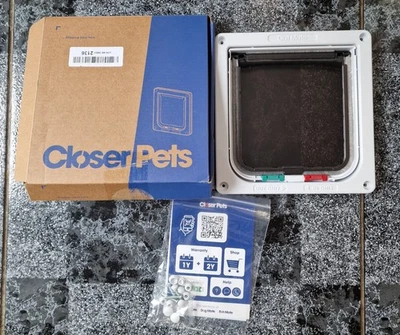 Closer Pets Rotary 4-Way-Locking Cat Flap white (309W) - Image 1 of 2