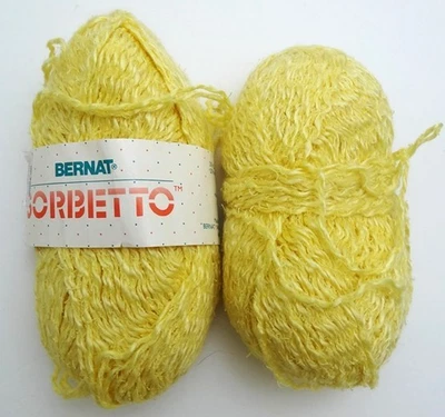 TWO BERNAT SORBETTO YARN 50 grams Yellow New Discontinued - Image 1 of 4