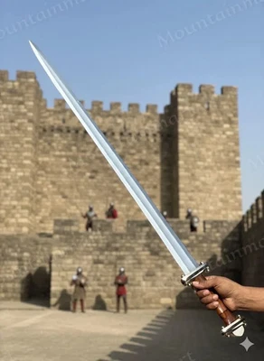 手工制作中世纪风格长剑 | 高不锈钢剑带木制 — 第 1/4 张图片