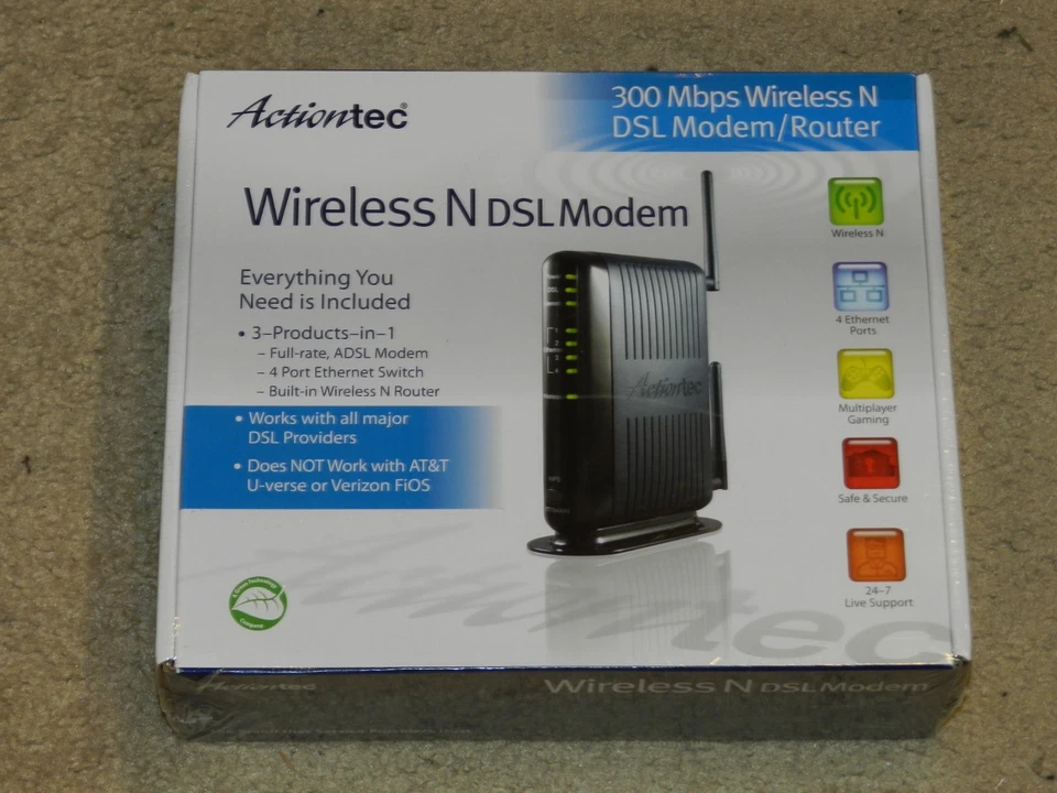 Actiontec GT784WN-01 Wireless N DSL Modem Router 300 Mbps WiFi BRAND NEW SEALED - Image 1 of 1