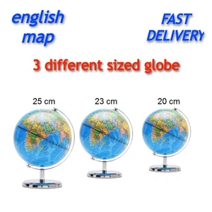 English World Globe For Office w/Steel Arc 20/23/25CM - Picture 1 of 37