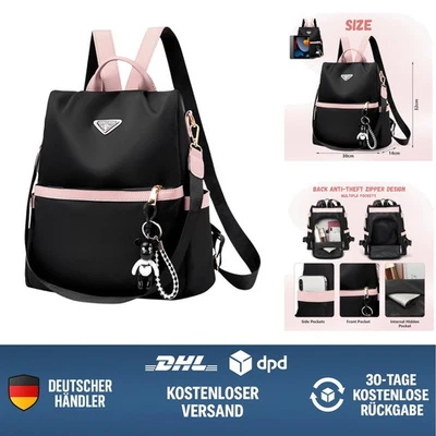 Damen Rucksack Klein  Diebstahlsicher City Reiserucksack Alltag Schultertasche - Bild 1 von 4