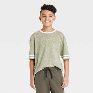 Boys' Striped Short Sleeve T-Shirt - Art Class™ Olive XS - Picture 1 of 1