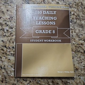 Easy Grammar Ultimate Series 180 Daily Teaching Lessons Grade 8 Student Workbook - Picture 1 of 2