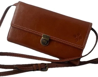 Bolso Bandolera Patricia Nash Cuero Coñac Convertible Cartera sin asas Pequeño Boho Foto 1 de 4