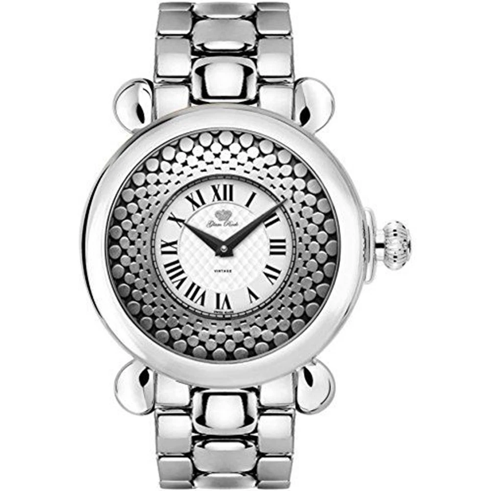 Glam Rock Women's Vintage Swiss Made Quartz Silver 40mm Watch GR28071 - image 1 of 1