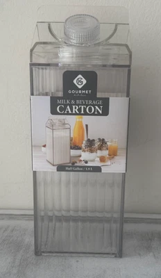 Gourmet 1/2 Gallon Milk Beverage Bottle with REUSABLE AIRTIGHT SCREW Lid - Image 1 of 4