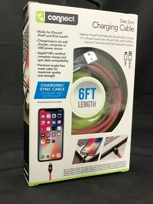 iPhone 8. 7. 6. 5  USB Charger Cable Heavy Duty Tangle Free Mesh Charging Cord - Image 1 of 4