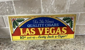 1920’s LAS VEGAS CIGAR Paper Banner SIGN Vintage Original Advertising (10E) - Picture 1 of 2