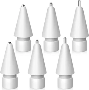 Apple Pencil Tips Set of 6, Upgraded Metal, No Wear, Compatible with 1st/2nd Gen - Picture 1 of 7