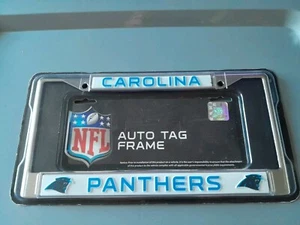 CAROLINA PANTHERS NFL Officially Licensed Chrome Auto License Plate Frame - Picture 1 of 4