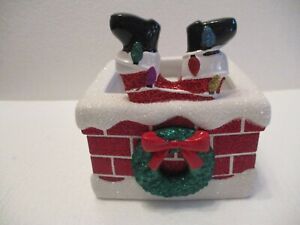 BATH & BODY WORKS Santa in Chimney 3 wick Candle Holder NEW