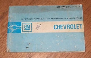 1971 CHEVROLET PASSENGER CAR OWNER’S MANUAL, CHEVY - Picture 1 of 2