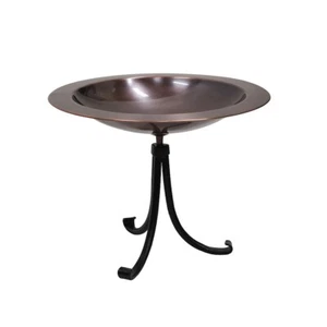 ACHLA 18" Birdbath/Tall Tripod Stand, Antique Copper/Black - BB-12T-TR2 - Picture 1 of 1