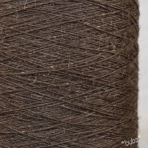 THICK & STRONG PURE LINEN YARN - 400g CONE - WEAVING WARP & WEFT DARK BROWN FLAX - Picture 1 of 2