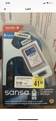 SanDisk Sansa e100 series mp3 player car transmitter New Sealed - Image 1 of 4