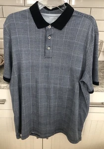 LANDS' END S/S 100% Cotton Traditional Fit Men’s ￼ Plaid Polo Shirt Large EUC - Picture 1 of 12