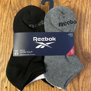 Reebok Kids Low Cut Socks (8.5-2) Performance Training - 6 Pairs Assorted - Picture 1 of 4