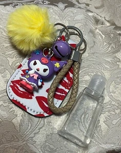 Sanrio Character Kuromi Hello Kitty Keychain 3D Figure Backpack Hand Sanitizer - Picture 1 of 4