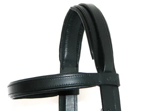 FSS Wide Browband FLAT HUNT HUNTER WORKER SHOW Comfort Padded Leather 1" Chunky - Picture 1 of 1